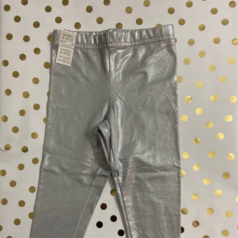 Girls Silver Shimmer Legging